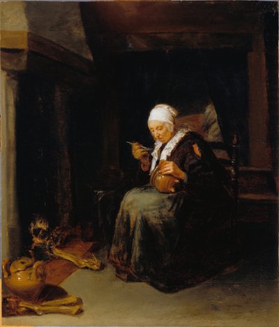 Old Woman Eating by Quiringh Van Brekelenkam